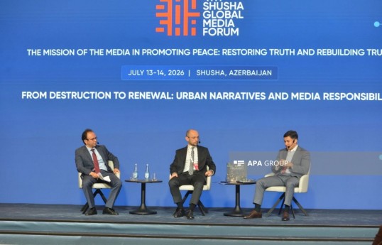 IV Şuşa Qlobal Media Forumu üzrə şəhərsalma narrativləri və media məsuliyyəti ilə bağlı sessiya keçirilib - FOTO 