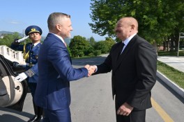 Slovakiya Prezidenti Peter Pelleqrininin Şuşada rəsmi qarşılanma mərasimi olub