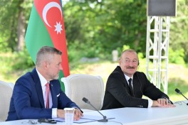 Azərbaycan və Slovakiya prezidentləri Şuşada mətbuata bəyanatlarla çıxış ediblər - VİDEO   - FOTO - YENİLƏNİB 
