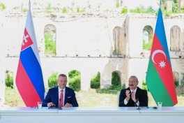 Azərbaycan və Slovakiya prezidentləri Şuşada mətbuata bəyanatlarla çıxış ediblər - VİDEO   - FOTO - YENİLƏNİB 