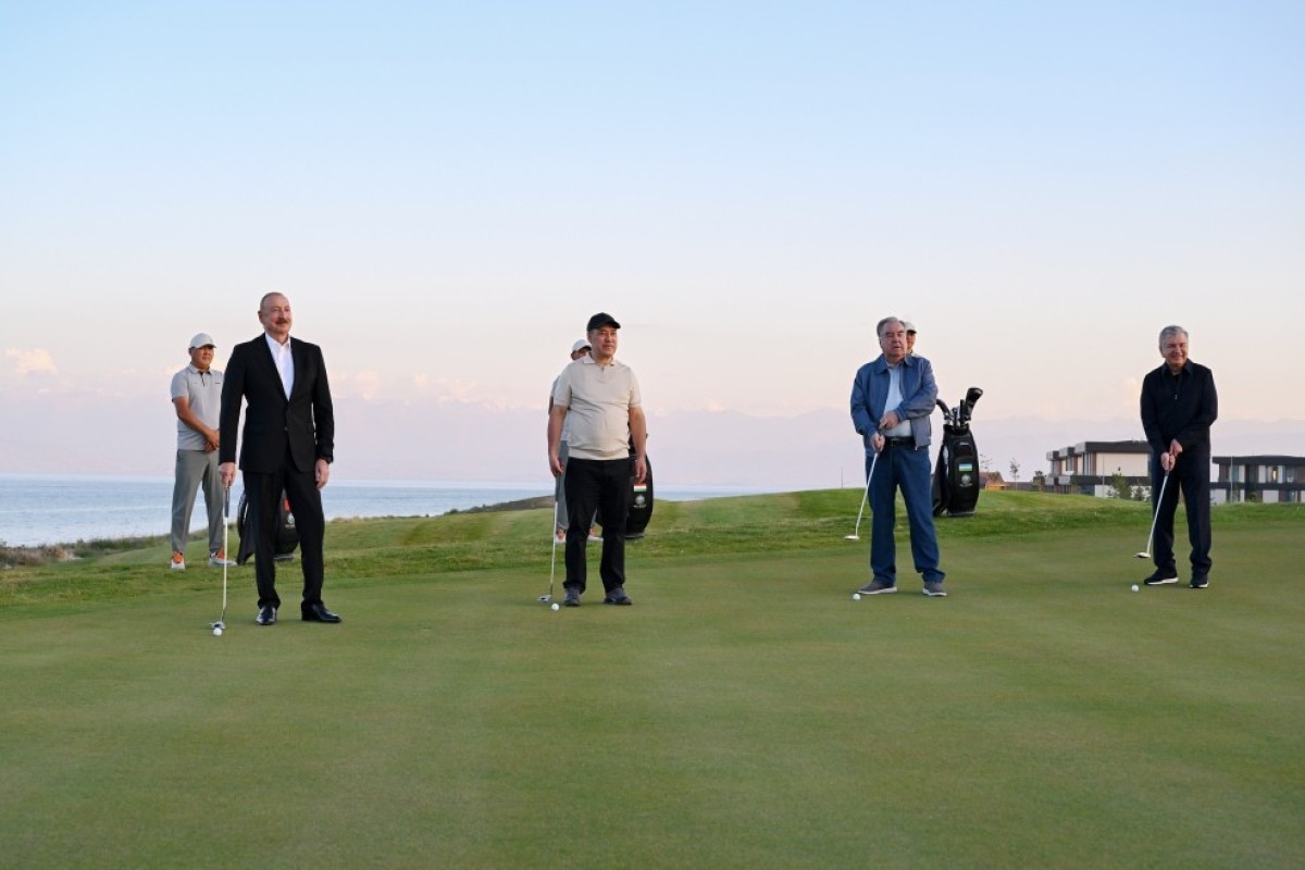 President Ilham Aliyev, alongside Presidents of Kyrgyzstan, Uzbekistan, and Tajikistan, attended inauguration of Golf Club in Cholpon-Ata