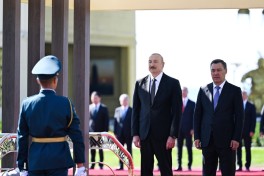 Prezident İlham Əliyevin Çolpon-Ata şəhərində rəsmi qarşılanma mərasimi olub - FOTO 
