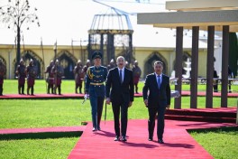 Prezident İlham Əliyevin Çolpon-Ata şəhərində rəsmi qarşılanma mərasimi olub - FOTO 