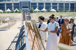 Birinci xanım Mehriban Əliyeva Çolpon-Ata şəhərində “Altın-Balalık” sağlamlıq və reabilitasiya mərkəzi ilə tanış olub - FOTO 