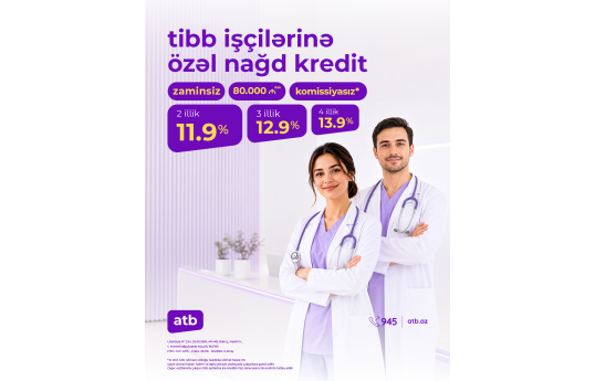 Azər Türk Bankdan səhiyyə işçiləri üçün istehlak krediti kampaniyası