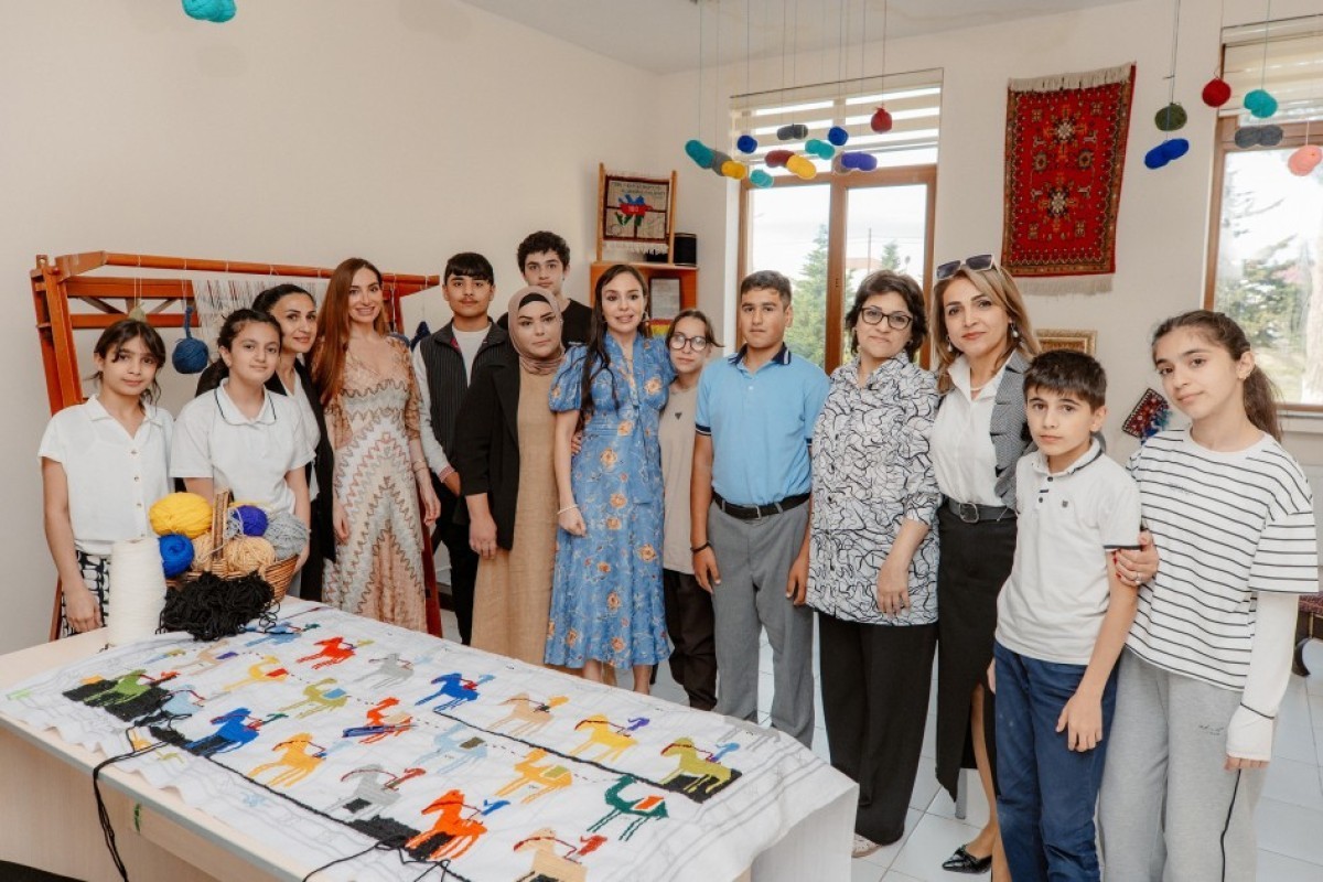 Leyla Aliyeva and Arzu Aliyeva visit Integrated Boarding School No. 11