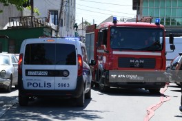 Keşlədə obyektdə yanğın başlayıb - FOTO 