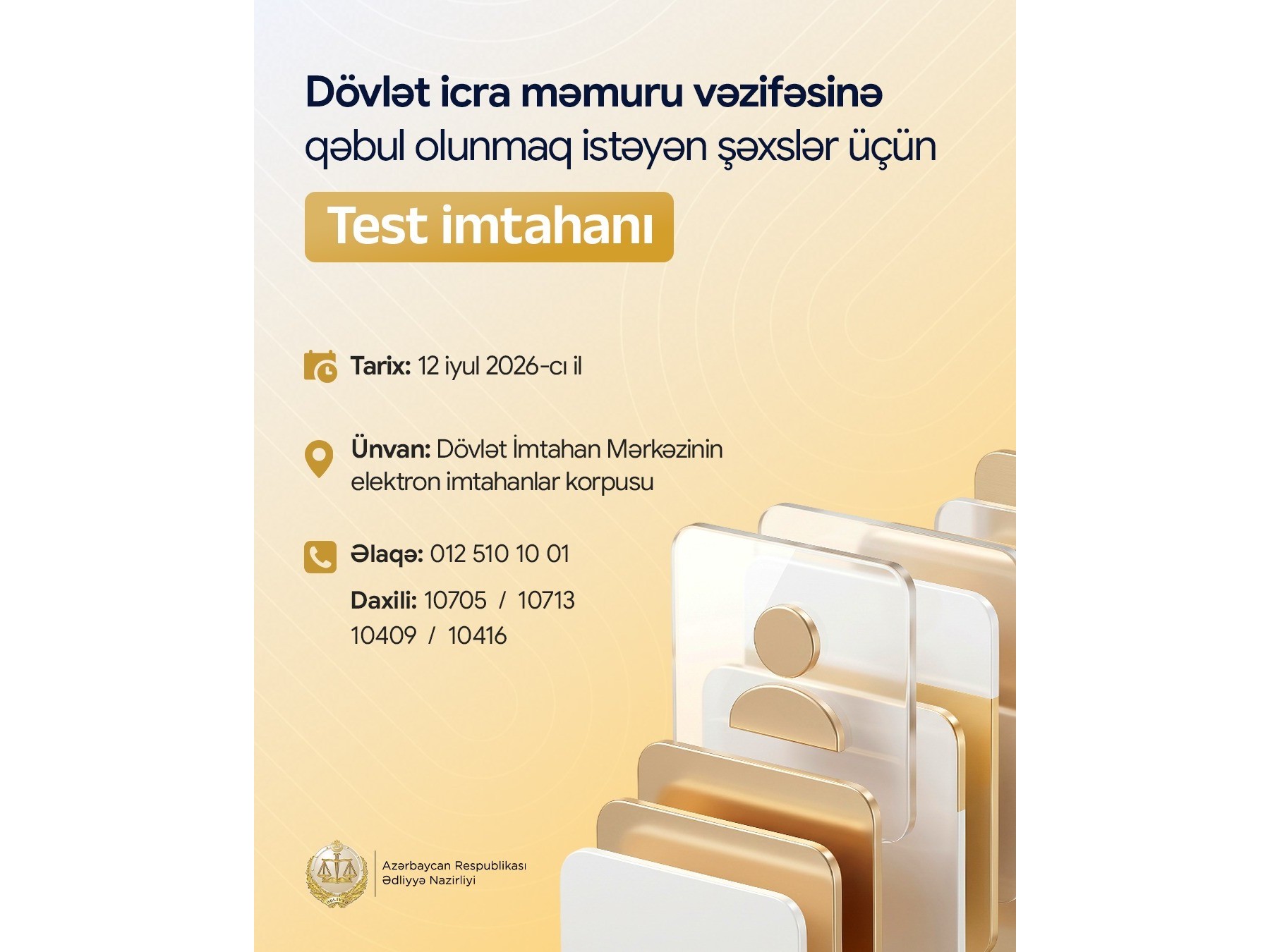 Dövlət icra məmuru vəzifəsinə qəbul olunmaq istəyənlər üçün 