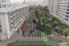Təbriz küçəsində piyada və ictimai nəqliyyat infrastrukturu yenilənir
