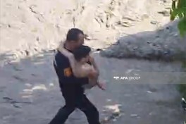 Qusar sakini çayda boğulub, nəvəsini polis xilas edib