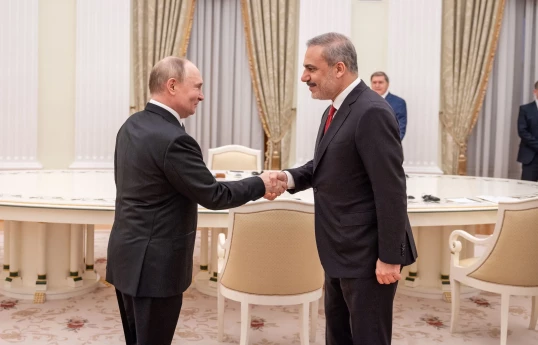 Vladimir Putin Kazanda Hakan Fidanı qəbul edib
