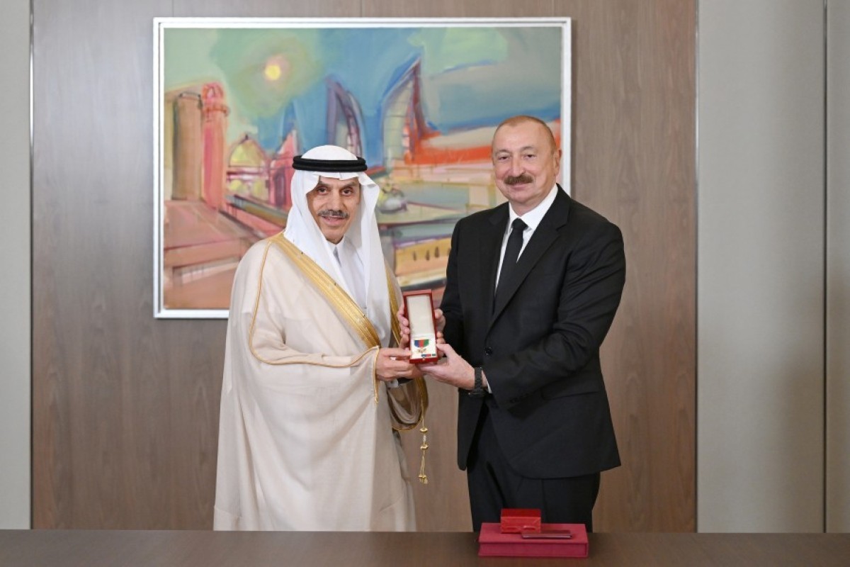 Chairman of the Islamic Development Bank (IsDB) Group Muhammad Sulaiman Al Jasser,  President of Azerbaijan Ilham Aliyev