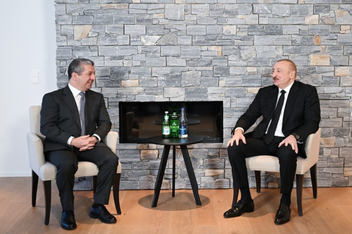 İraq Kürdüstan Regionunun Baş naziri Məsrur Bərzani, Azərbaycan Prezidenti İlham Əliyev