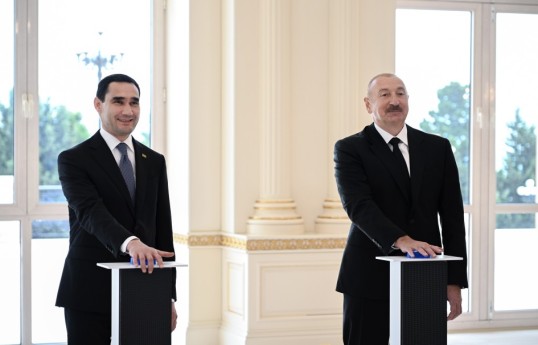 Türkmənistan Prezidenti Sərdar Berdiməhəmmədov, Azərbaycan Prezidenti İlham Əliyev