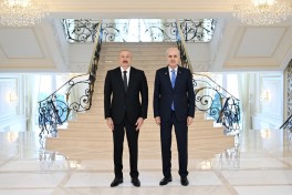 Prezident İlham Əliyev Türkiyə Böyük Millət Məclisinin sədrini qəbul edib