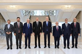 Prezident İlham Əliyev Türkiyə Böyük Millət Məclisinin sədrini qəbul edib