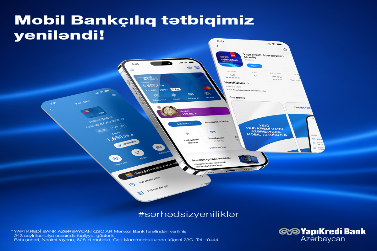 Yapı Kredi Bank Azərbaycan yeni mobil tətbiqini istifadəyə verib