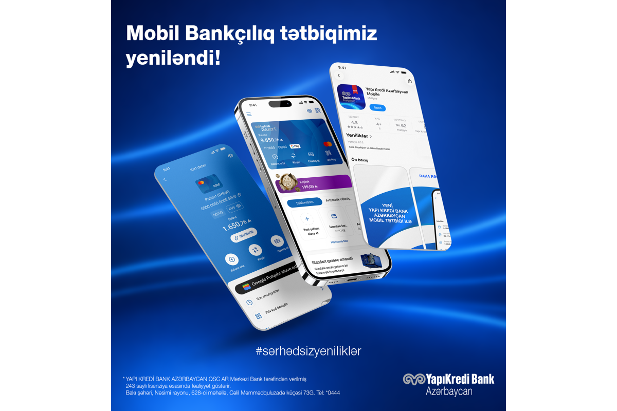 Yapı Kredi Bank Azərbaycan yeni mobil tətbiqini istifadəyə verib