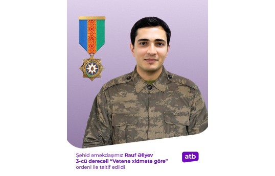 "Azər Türk Bank"ın şəhid əməkdaşı ordenlə təltif edilib