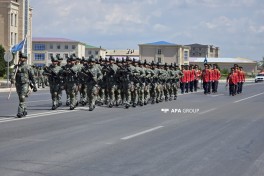 Naxçıvanda hərbi orkestrin müşayiəti ilə yürüş başlayıb - FOTO 