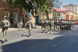 Naxçıvanda hərbi orkestrin müşayiəti ilə yürüş başlayıb - FOTO 