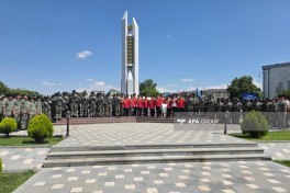 Naxçıvanda hərbi orkestrin müşayiəti ilə yürüş başlayıb - FOTO 