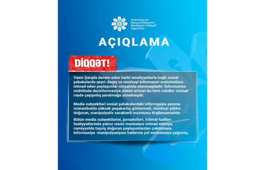 MEDİA Yaxın Şərqdəki hərbi əməliyyatlarla bağlı çağırış edib