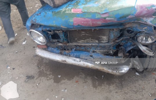 Goranboyda iki avtomobil toqquşub, 5 nəfər xəsarət alıb - FOTO 