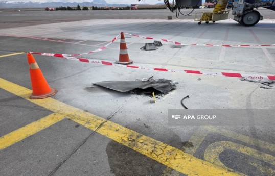 İranın dron zərbələri nəticəsində Naxçıvan aeroportunun uçuş-eniş zolağına da zərər dəyib - FOTO 