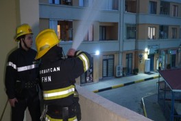 FHN Bakıda növbəti şərti yanğın təlimi keçirib - VİDEO 