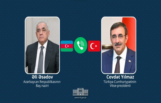 Azərbaycan Respublikasının Baş naziri Əli Əsədov və Türkiyə Respublikasının Vitse-prezidenti Cevdet Yılmaz