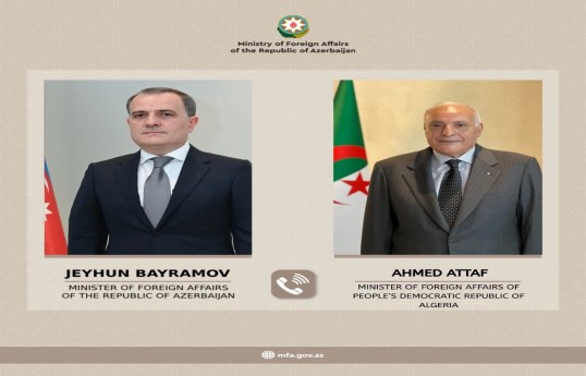 Nazir Ceyhun Bayramovla Əlcəzair Xalq Demokratik Respublikasının dövlət naziri arasında telefon danışığı olub