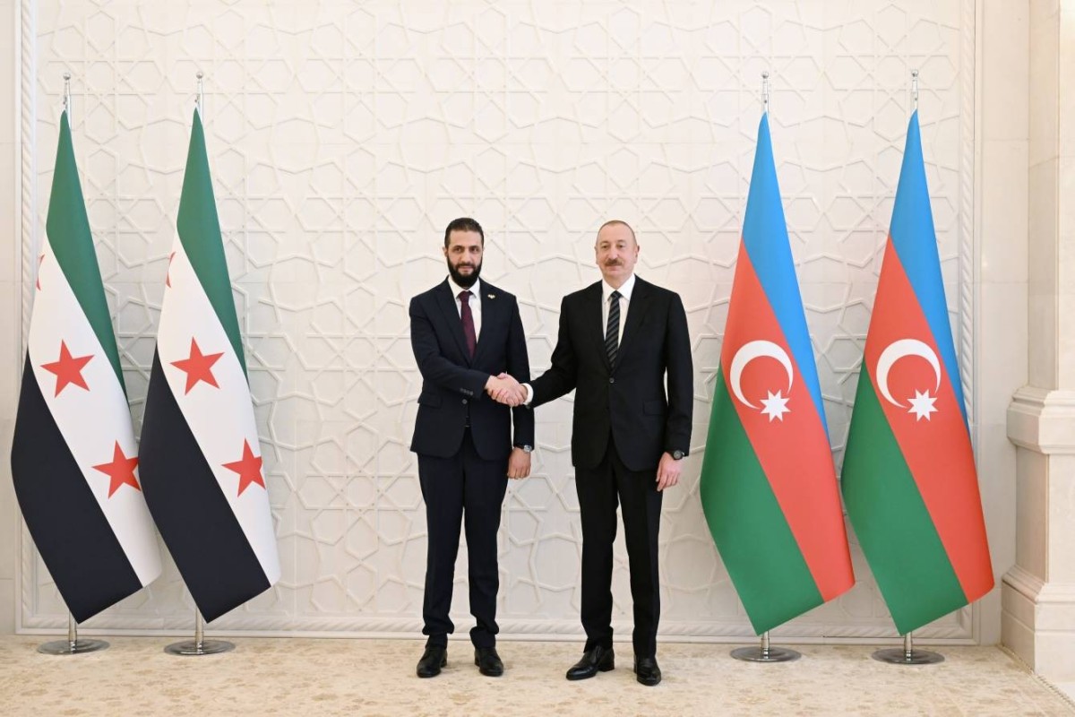 Suriya Ərəb Respublikasının keçid dövrü Prezidenti Əhməd Əl Şaraa, Azərbaycan Respublikasının Prezidenti İlham Əliyev