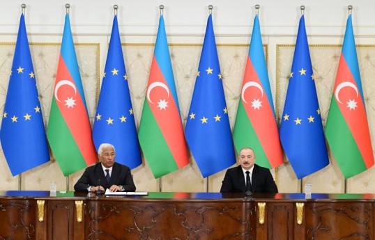 Avropa İttifaqı Şurasının Prezidenti Antonio Koşta, Azərbaycan Respublikasının Prezidenti İlham Əliyev