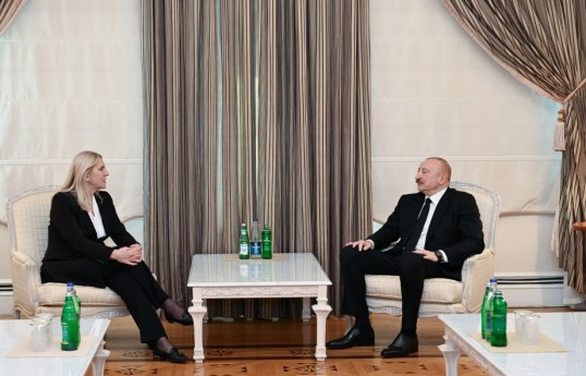Bosniya və Herseqovina Rəyasət Heyətinin üzvü Jelka Tsviyanoviç və Prezident İlham Əliyev