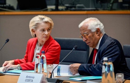 Avropa Komissiyasının prezidenti Ursula von der Leyen, Aİ Şurası Prezidenti Antonio Koşta
