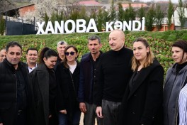 Prezident Xocavəndin Xanoba kəndində fərdi evlərin və infrastrukturun bərpa işləri ilə tanış olub - FOTO  - YENİLƏNİB 