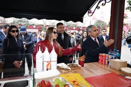 Alena Əliyeva Novruz yarmarkasını ziyarət edib