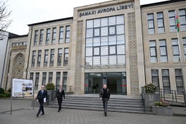 Prezident İlham Əliyev Şamaxı Avropa liseyinin yeni binasının açılışında iştirak edib