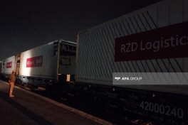 Rusiyadan qatarla göndərilən humanitar yardım Astaradan İrana yola salınıb - FOTO 