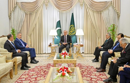 Şahbaz Şərif Türkiyə, Misir, Pakistan və Səudiyyə Ərəbistanının XİN başçılarını qəbul edib - FOTO 