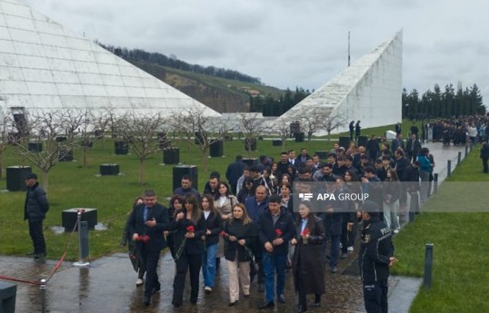 Quba Soyqırımı Memorial Kompleksi ziyarət olunur - FOTO 