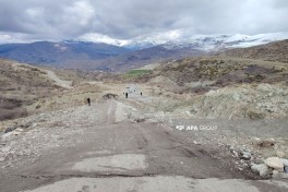 Leysan Dəmirçi–Lahıc yolunda sürüşməyə səbəb olub - FOTO 