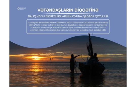 Bu gündən Azərbaycanda balıq ovu qadağan edilir