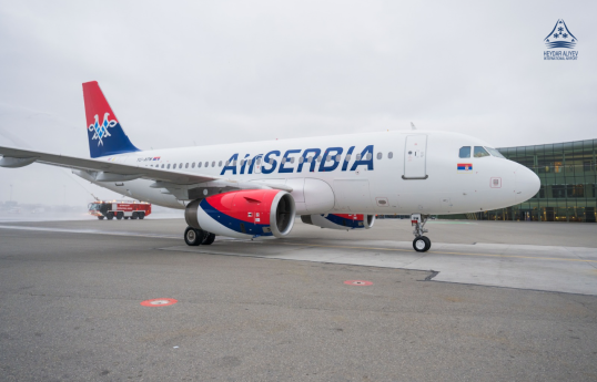 “Air Serbia”nın Belqrad – Bakı reysi Heydər Əliyev Beynəlxalq Aeroportunda qarşılanıb