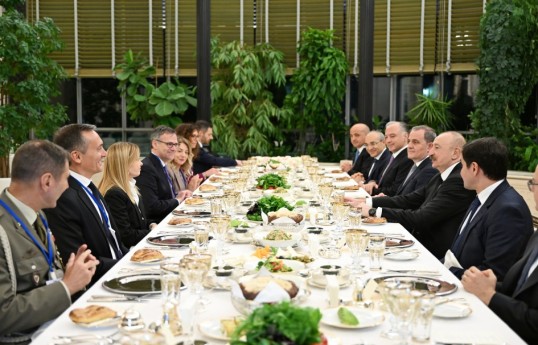 Prezident İlham Əliyevin adından İtaliya Nazirlər Şurasının sədrinin şərəfinə işçi şam yeməyi verilib - FOTO 