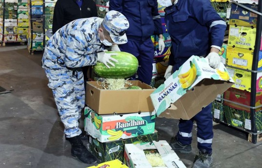 "Qarpız" yükündə 31 kiloqramdan artıq narkotik vasitə aşkarlanıb
