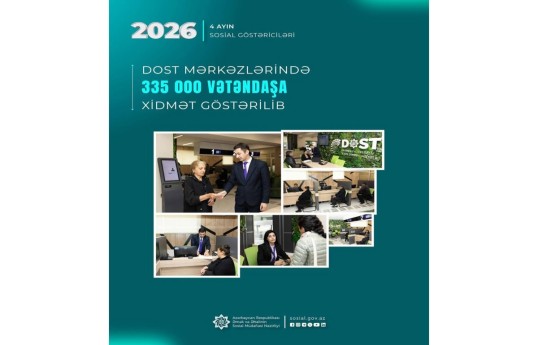 Dörd ayda DOST mərkəzlərində 335 min vətəndaşa xidmət göstərilib