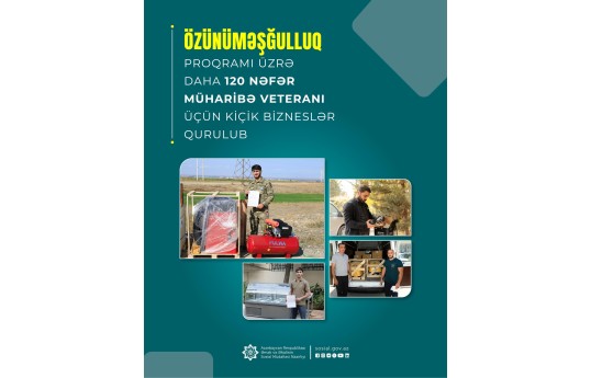 Daha 120 müharibə veteranı üçün kiçik bizneslər qurulub