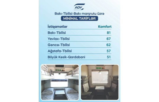 Bakı–Tbilisi–Bakı marşrutunda siniflər üzrə gediş haqqı açıqlanıb - CƏDVƏL 